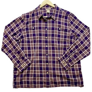 Duluth Trading Co Plaid Fleece Button Up Shirt
